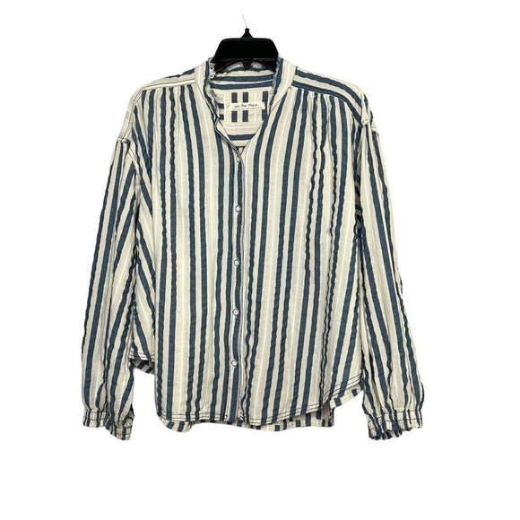 We The Free Tops - We The Free Striped Button Down Oversized Cotton Women's Shirt XS